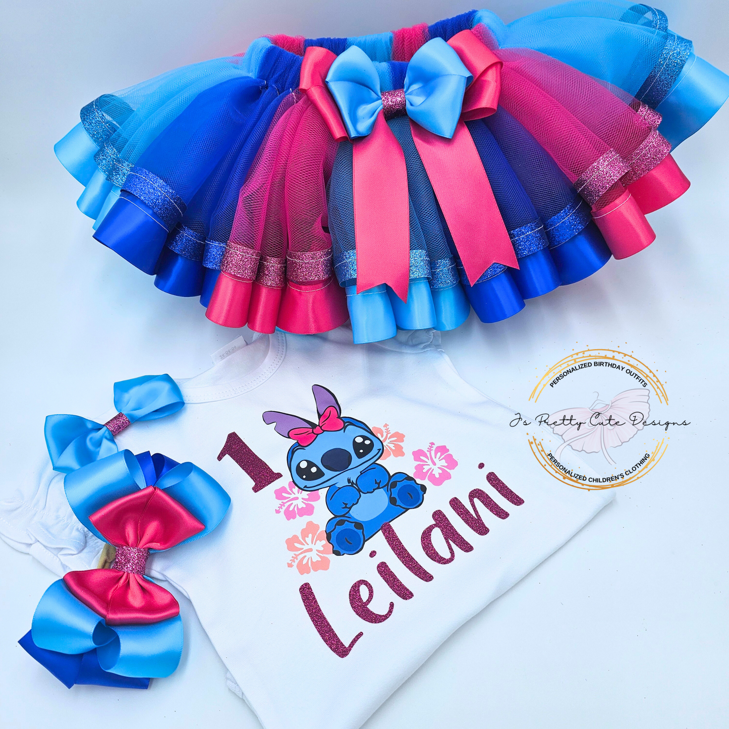 Personalized Stitch Birthday Outfit for Girls | Tutu Birthday Set